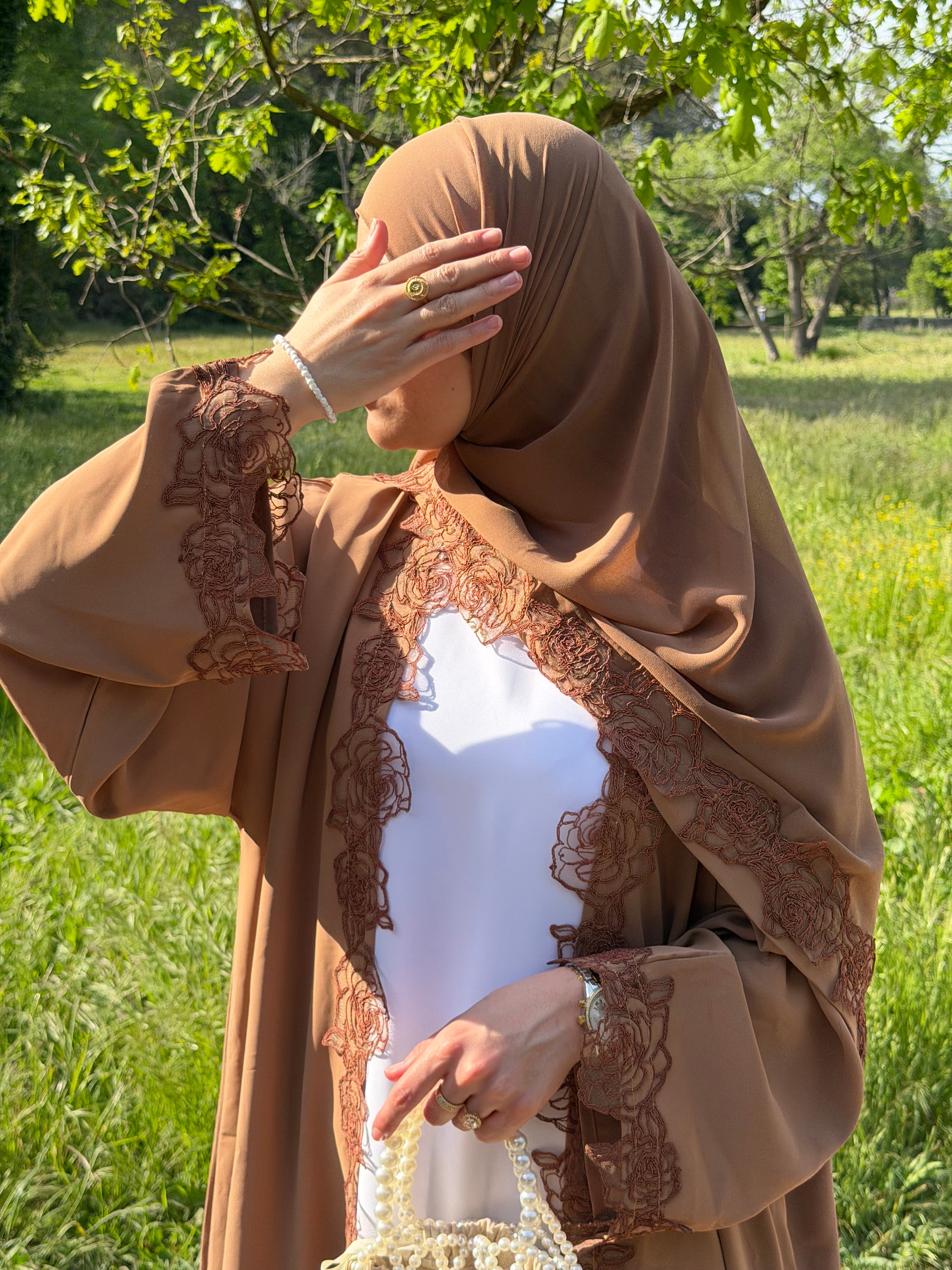 Floral signature - Marron