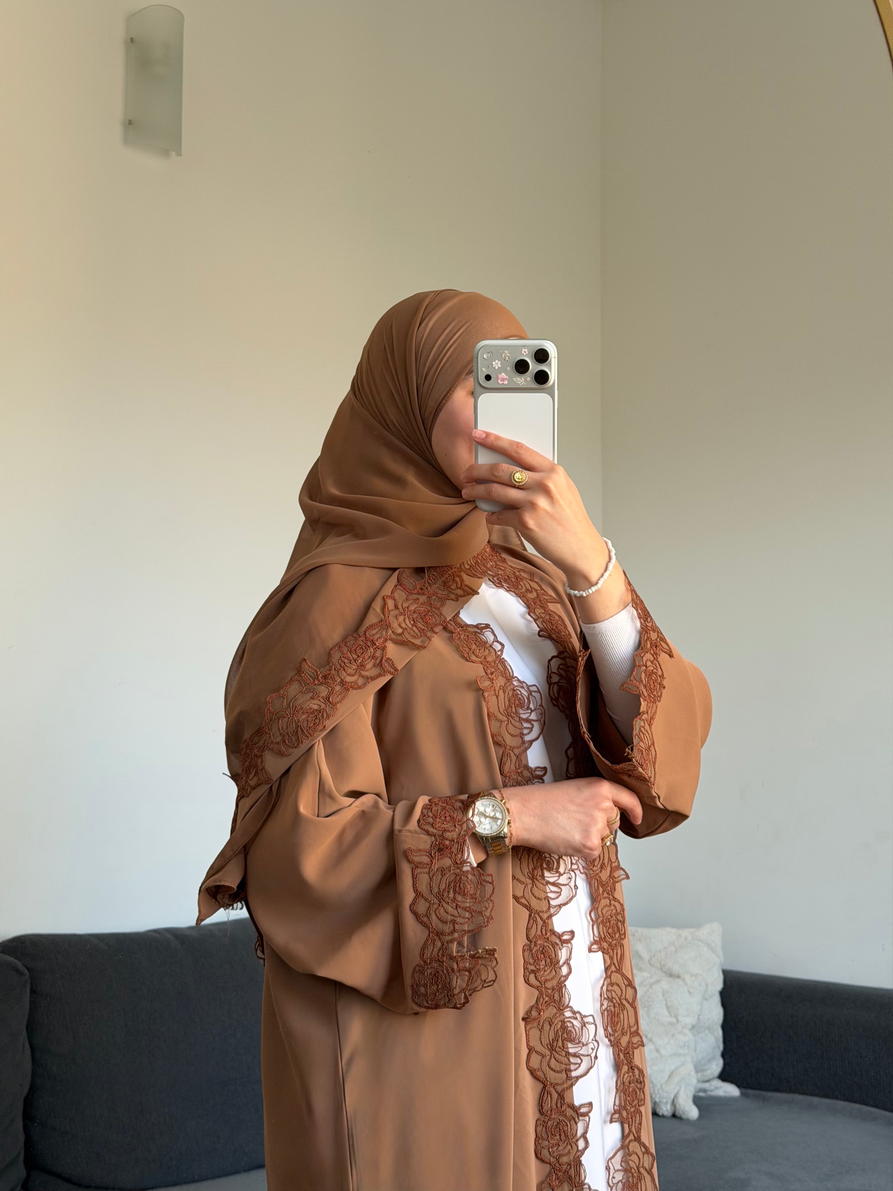 Floral signature - Marron